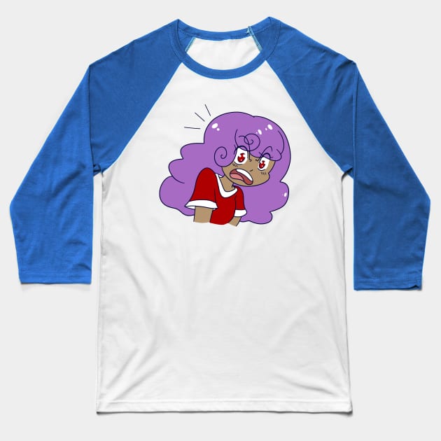 Angry Purple-Haired Girl Baseball T-Shirt by saradaboru